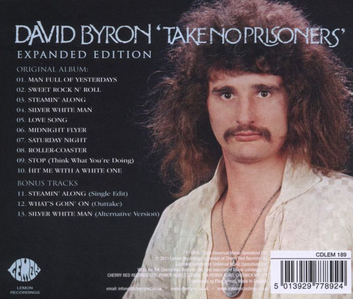 Byron, David - Take No Prisoners (2011 Expanded Ed. with 3 bonus tracks) - CD - New