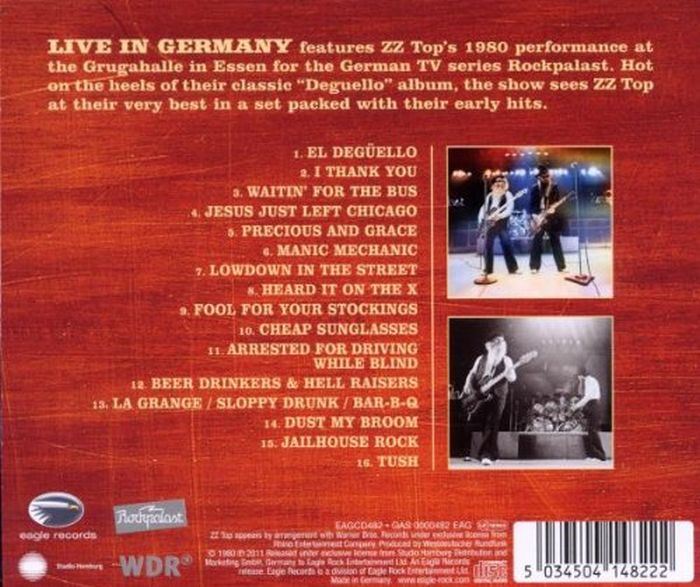 ZZ Top - Live In Germany 1980 - CD - New