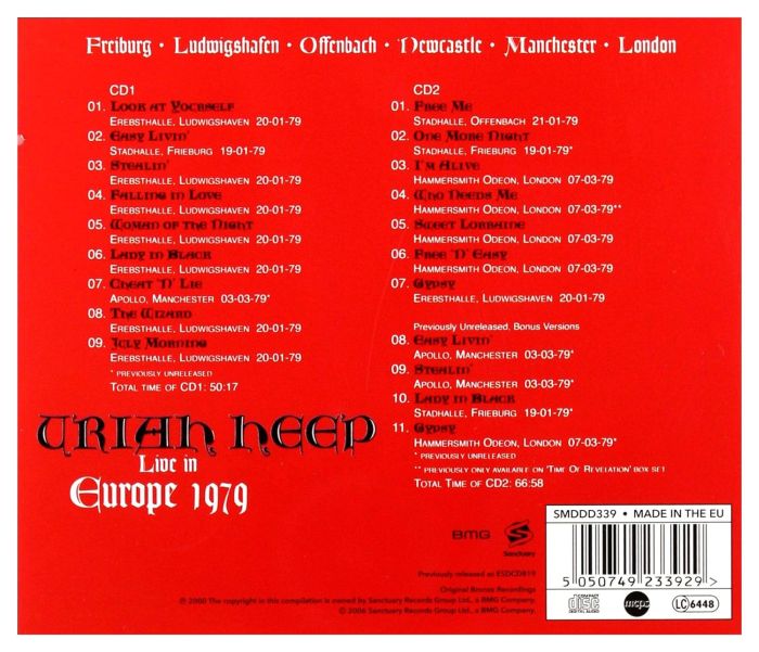 Uriah Heep - Live In Europe 1979 (2CD) - CD - New