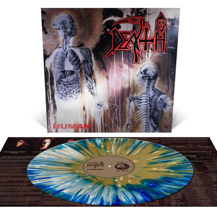 Death - Human (2024 White/Blue/Gold Merge with Splatter vinyl reissue with foil jacket) - Vinyl - New