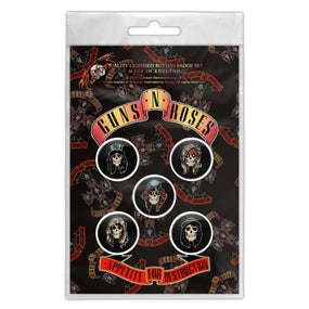 Guns N Roses - 5 x 2.5cm Button Set - Appetite For Destruction