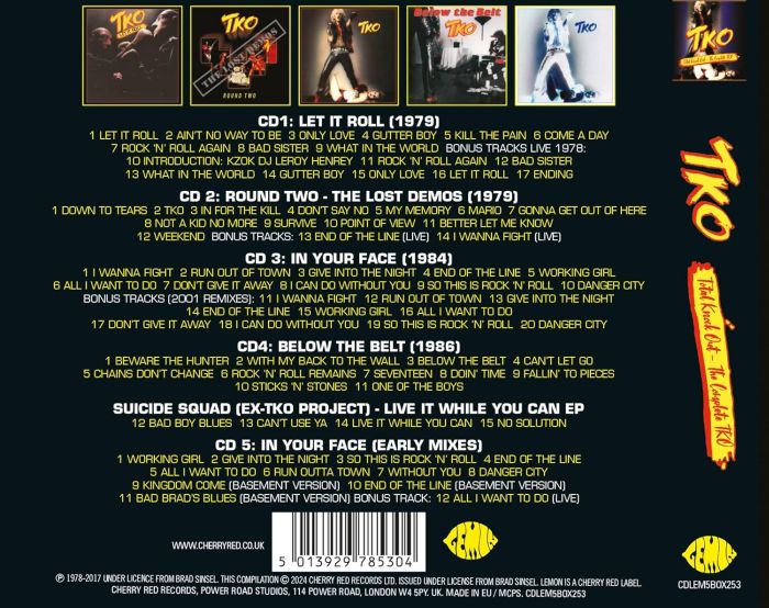 TKO - Total Knock Out: The Complete TKO (Let It Roll/Round Two/In Your Face/Below The Belt/In Your Face Early Mixes) (5CD Box Set) - CD - New