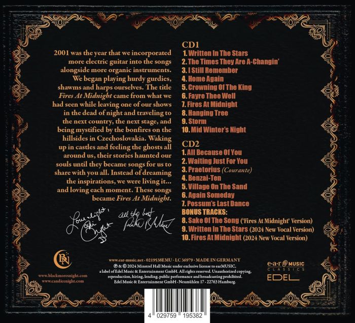 Blackmore's Night - Fires At Midnight (2024 25th Anniversary Ed. 2CD remixed reissue with 3 bonus tracks) - CD - New