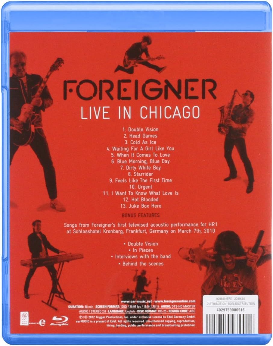 Foreigner - Live In Chicago (RA/B/C) - Blu-Ray - Music