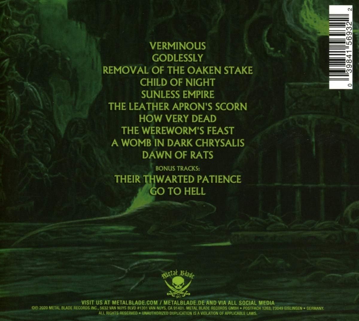 Black Dahlia Murder - Verminous (Ltd. Ed. digipak with glow in the dark cover & 2 bonus tracks) - CD - New