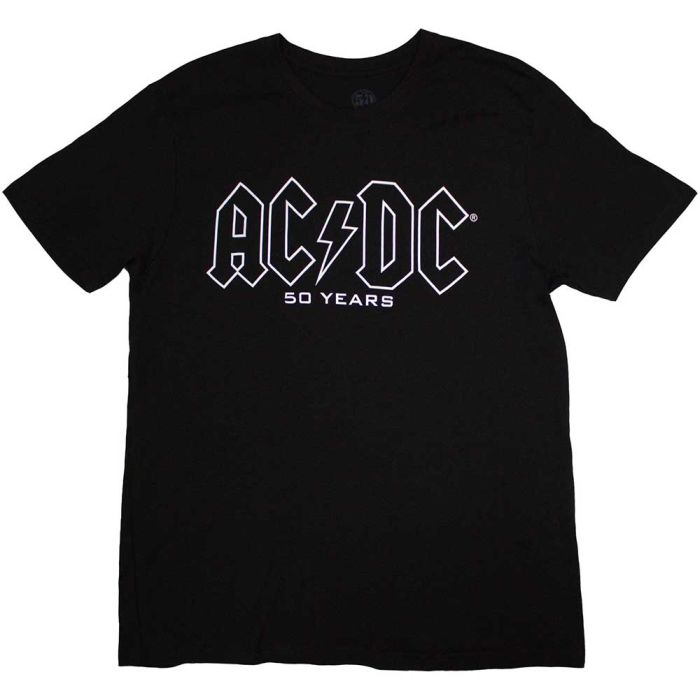 ACDC - Logo History 50th Anniversary Black Shirt - 100% Official Merchandise