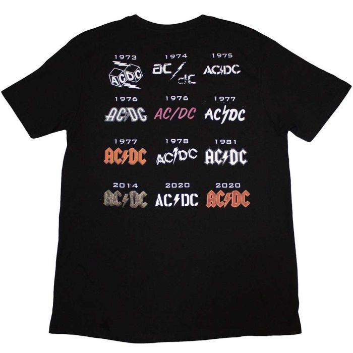 ACDC - Logo History 50th Anniversary Black Shirt - 100% Official Merchandise