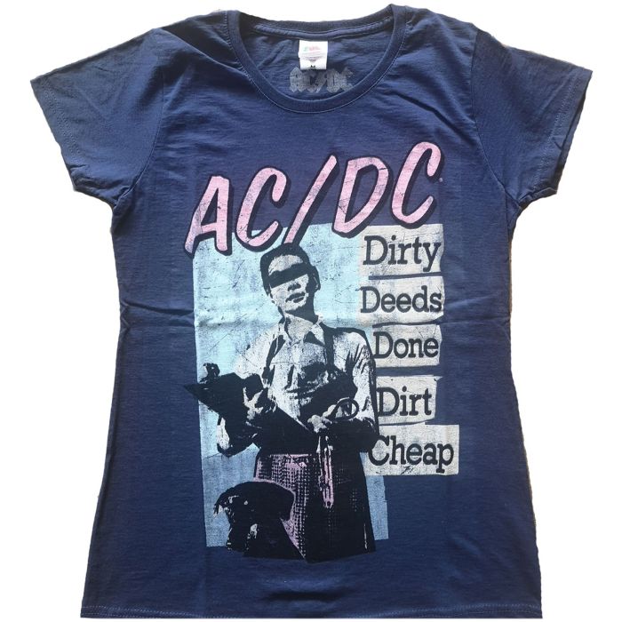 ACDC - Dirtty Deeds Womens Navy Shirt