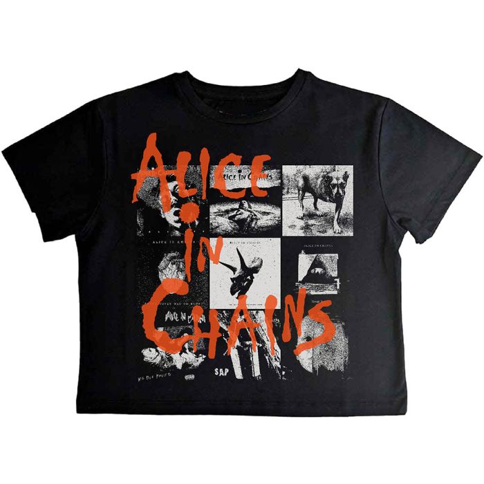 Alice In Chains - Album Collage Black Crop Top - 100% Official Merchandise
