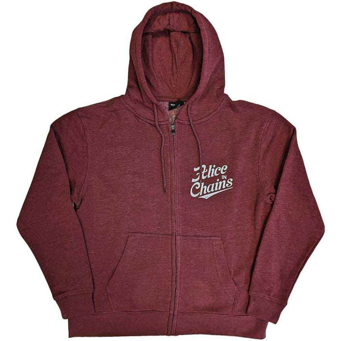 Alice In Chains - Zip Maroon Hoodie (Circle Logo) - 100% Official Merchandise