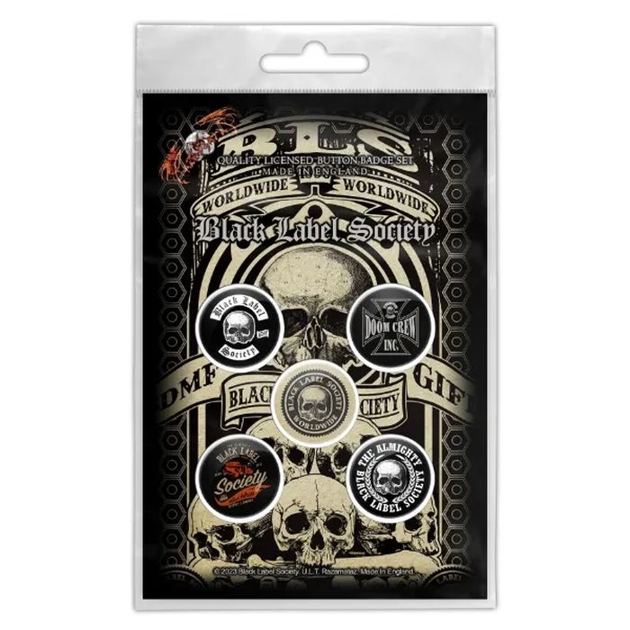 Black Label Society - 5 x 2.5cm Button Set - Worldwide