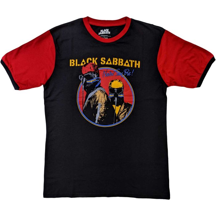 Black Sabbath - Never Say Die Black & Red Ringer Shirt - 100% Official Merchandise