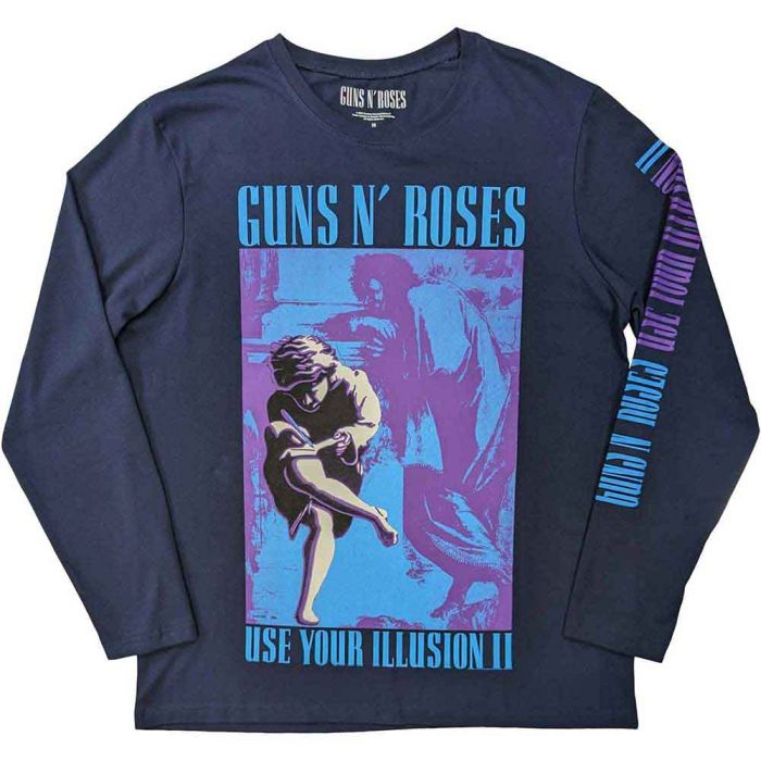 Guns N Roses - Use Your Illusion Tour Navy Long Sleeve Shirt