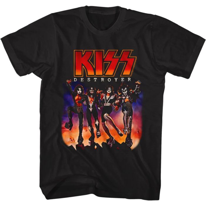 Kiss - 3XL, 4XL, 5XL Destroyer Black Shirt