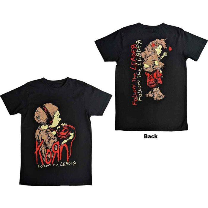 Korn - Follow The Leader Character (Back Print) Black Shirt - 100% Official Merchandise