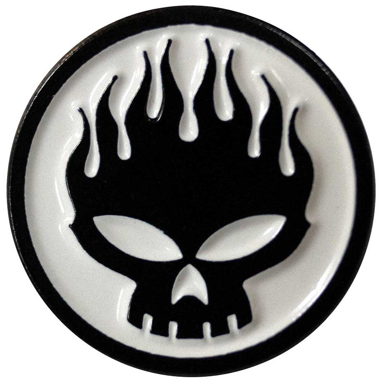 Offspring - Pin Badge (20mm Dia) - Skull B&W