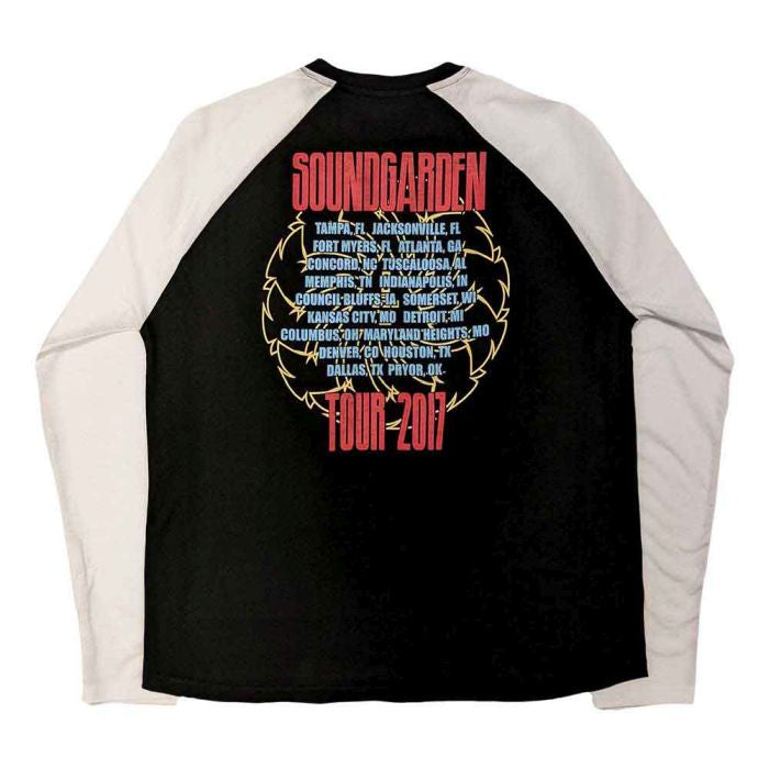 Soundgarden - Bad Motorfinger Design Tour Black Raglan Long Sleeve Shirt