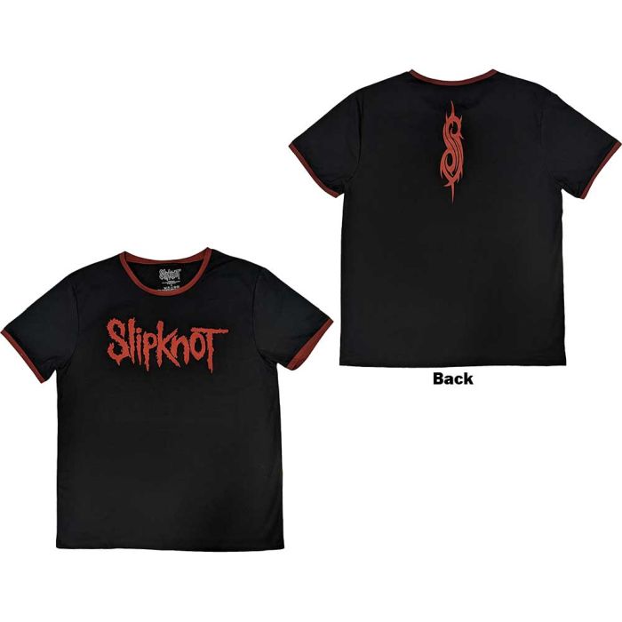 Slipknot - Logo and S Black Ringer Shirt - 100% Official Merchandise