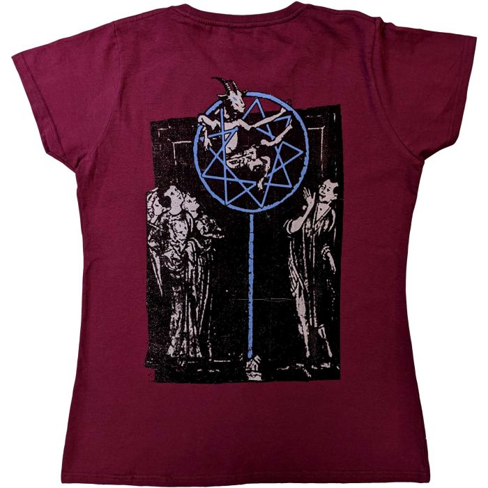 Slipknot - Goat Logo and Demon Womens Maroon Shirt