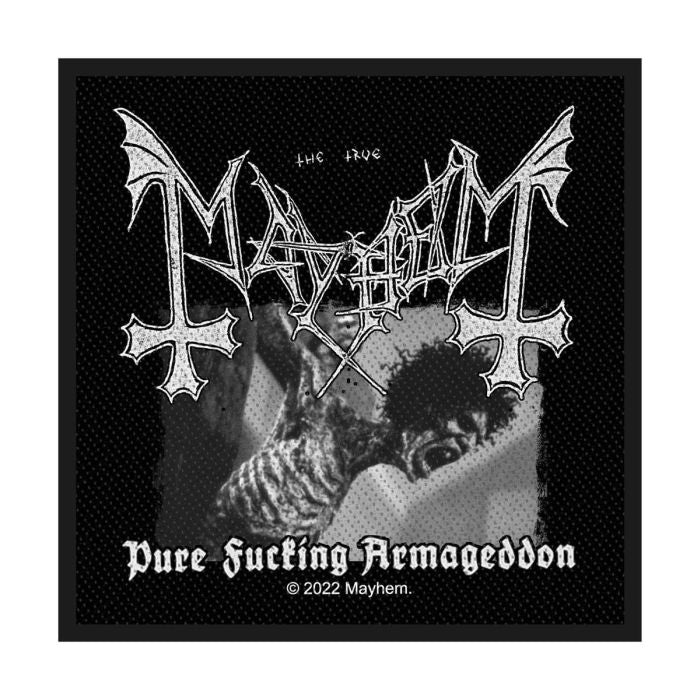 Mayhem - Pure Fucking Armageddon (100mm x 100mm) Cut-Out Sew-On Patch