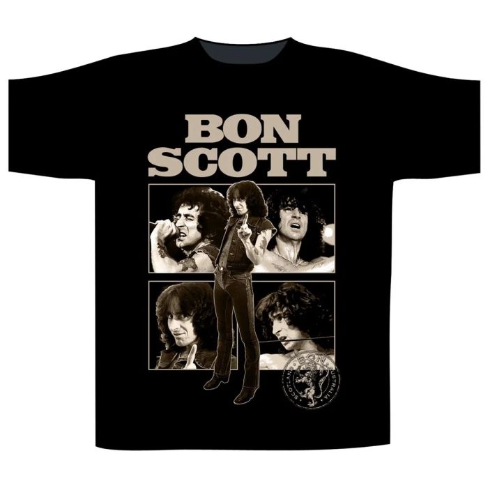ACDC - Bon Scott Collage Black Shirt - 100% Official Merchandise