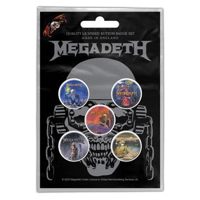 Megadeth - 5 x 2.5cm Button Set - Vic Rattlehead Division