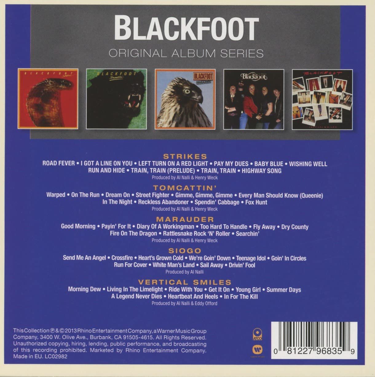 Blackfoot - Original Album Series (Strikes/Tomcattin'/Marauder/Siogo/Vertical Smiles) (5CD) - CD - New