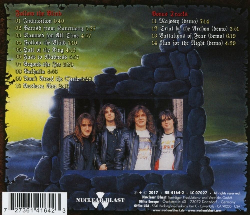 Blind Guardian - Follow The Blind (2017 remastered reissue with 4 bonus tracks) - CD - New