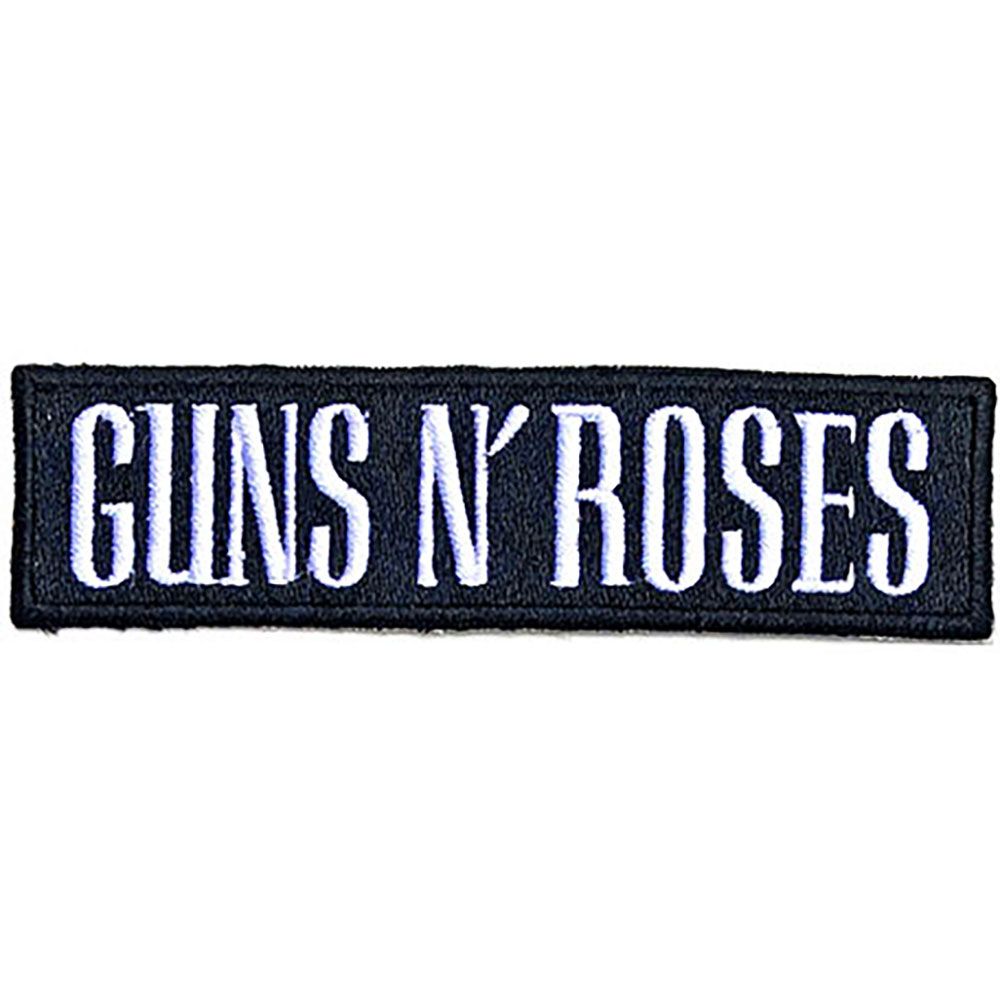 Guns N Roses - White Text Logo (100mm x 25mm) Sew-On Patch