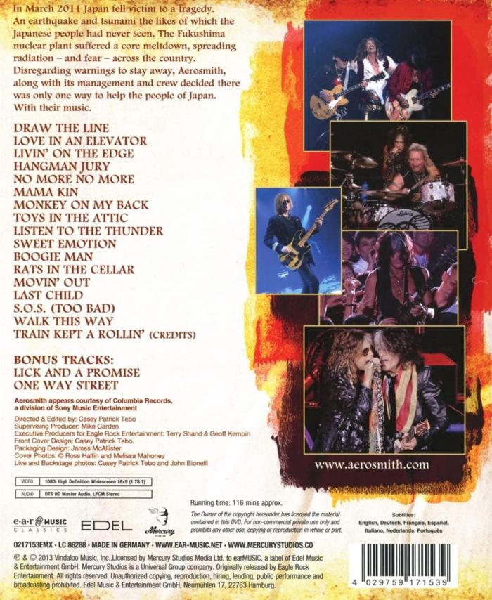 Aerosmith - Rock For The Rising Sun (2022 Deluxe Ed. digipak reissue) (RA/B/C) - Blu-Ray - Music