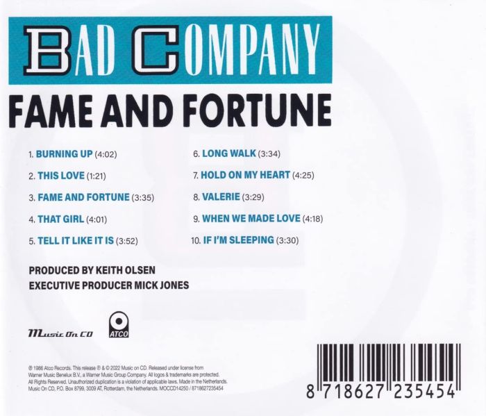 Bad Company - Fame And Fortune (2022 reissue) - CD - New