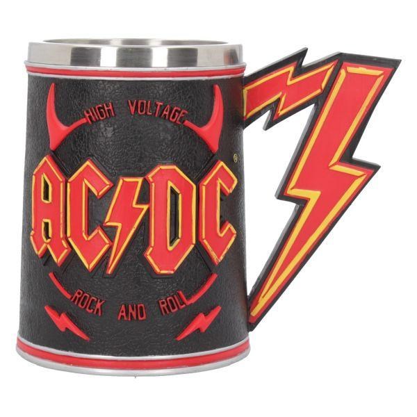ACDC - Tankard Horns and Logo - Pint (560ml) 14.5cm high quality resin cast w. removable stainless steel insert