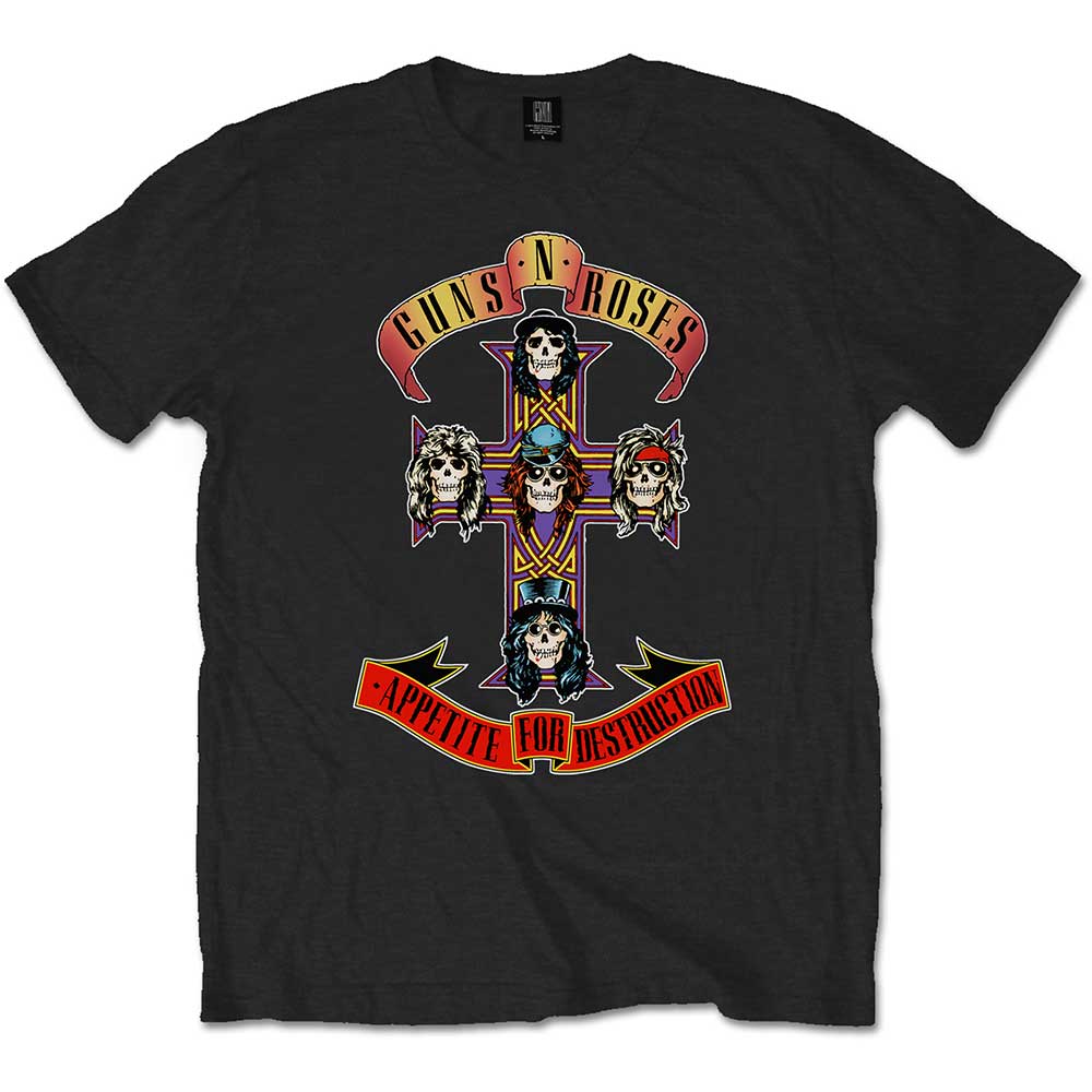 Guns N Roses - Appetite For Destruction Black Shirt - 100% Official Merchandise