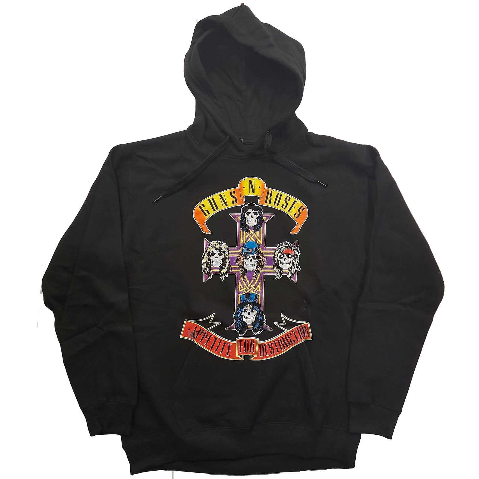 Guns N Roses - Pullover Black Hoodie (Appetite For Destruction) - 100% Official Merchandise