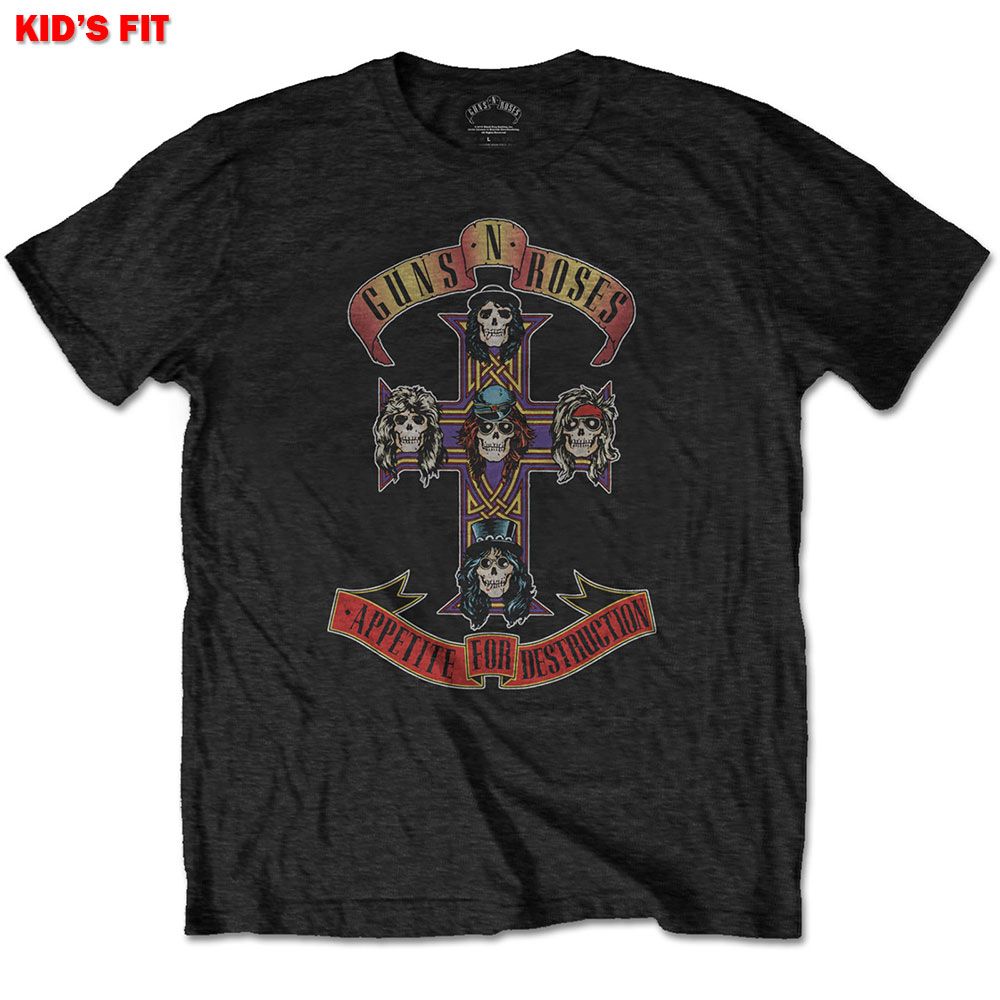 Guns N Roses - Appetite For Destruction Toddler and Youth Black Shirt - 100% Official Merchandise