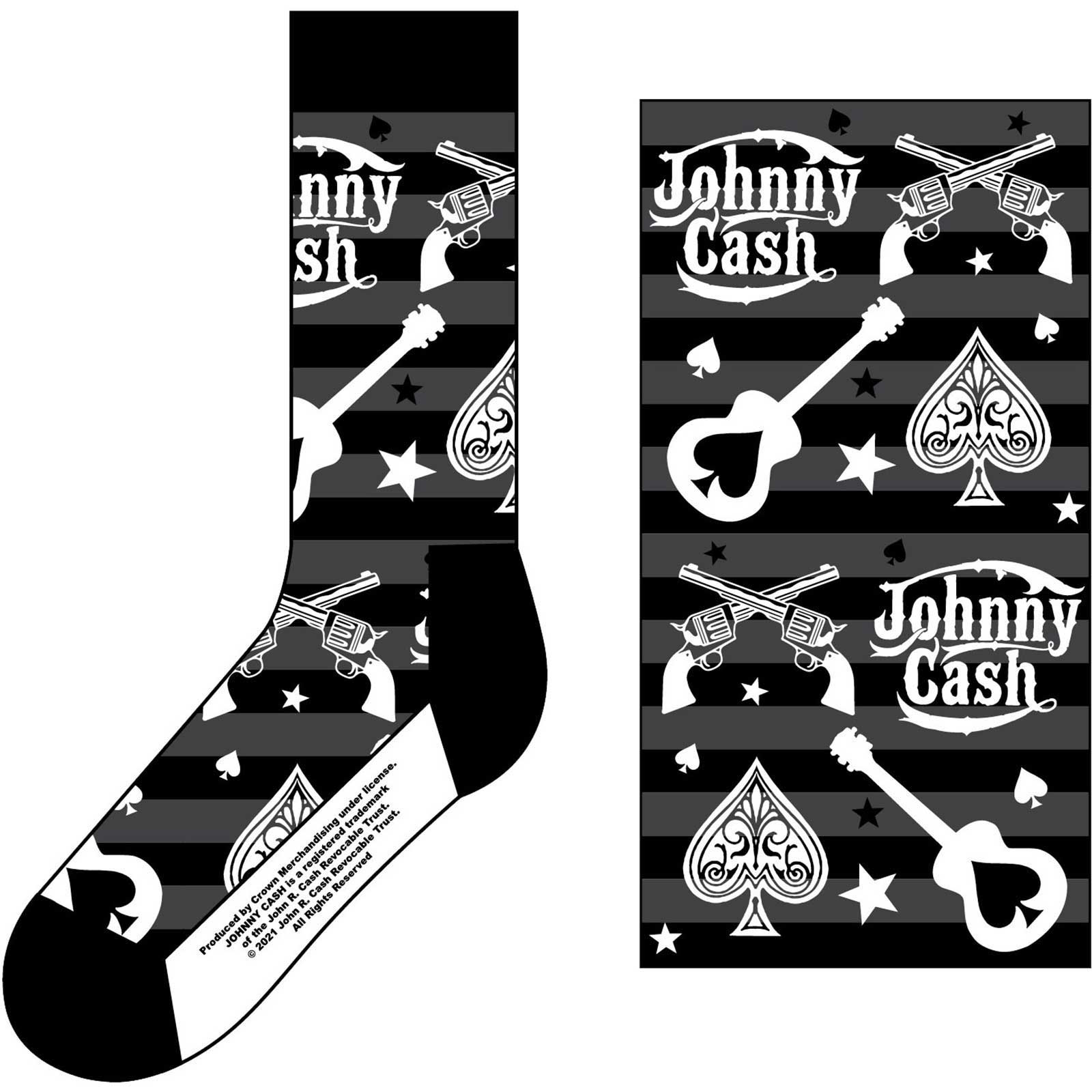 Cash, Johnny - Crew Socks (Fits Sizes 7 to 11) - Guitars & Guns