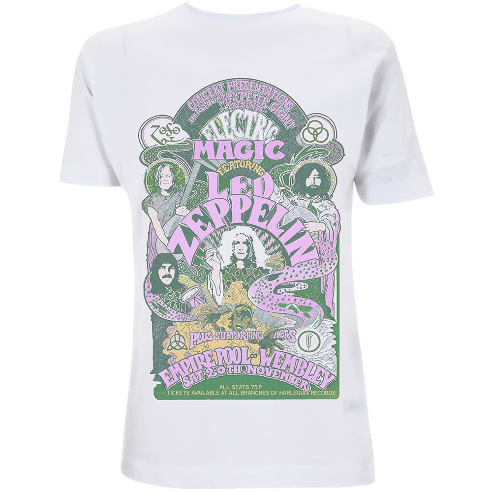 Led Zeppelin - 1971 Electric Magic Show Womens White Shirt