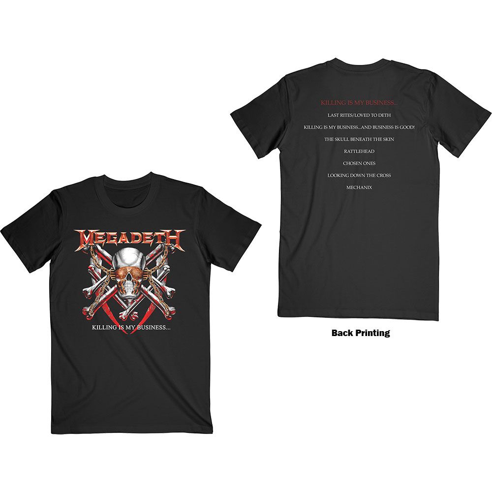 Megadeth - Killing Is My Business Track Listing Black Shirt