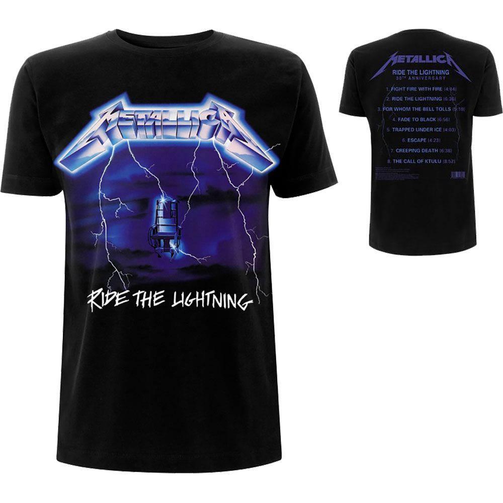 Metallica - Ride The Lightning Tracklist Black Shirt