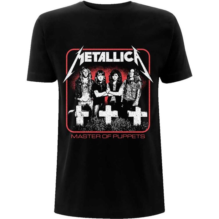 Metallica - Master Of Puppets Lineup Vintage Style Black Shirt