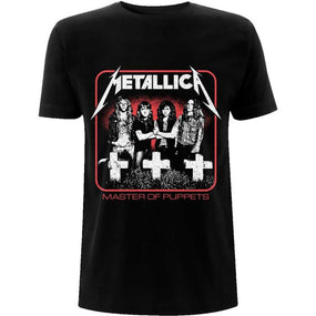 Metallica - Master Of Puppets Lineup Vintage Style Black Shirt