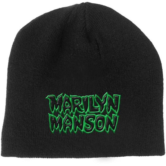 Manson, Marilyn - Knit Beanie - Embroidered - Green Logo