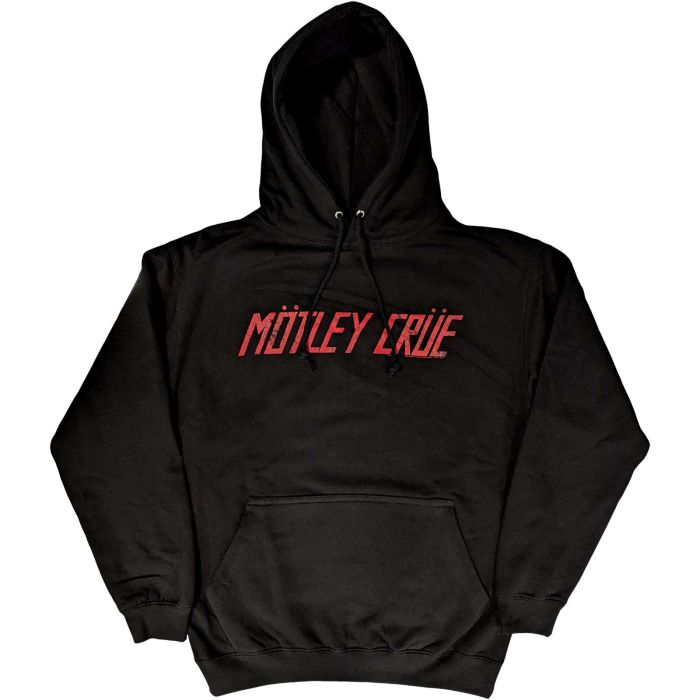 Motley Crue - Pullover Black Hoodie (Distressed Logo)