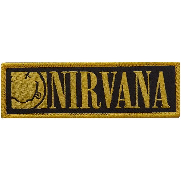 Nirvana - Smiley & Logo (110mm x 35mm) Strip Sew-On Patch