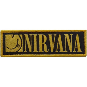 Nirvana - Smiley & Logo (110mm x 35mm) Strip Sew-On Patch
