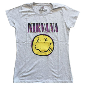 Nirvana - Smiley Womens Heather Shirt