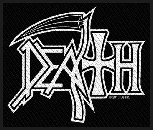 Death - White Logo (100mm x 80mm) Sew-On Patch