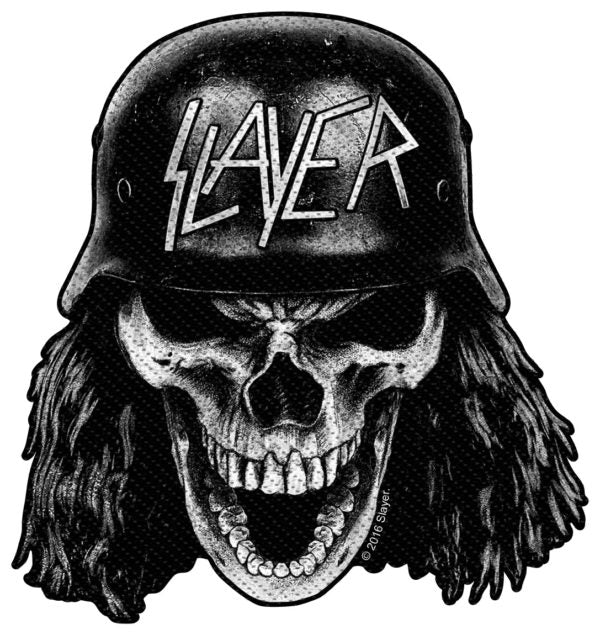 Slayer - Wehrmacht Skull (100mm x 90mm) Cut Out Sew-On Patch