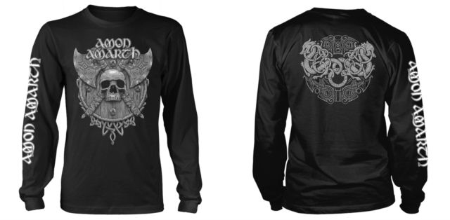 Amon Amarth - Grey Skull Black Long Sleeve Shirt - 100% Official Merchandise