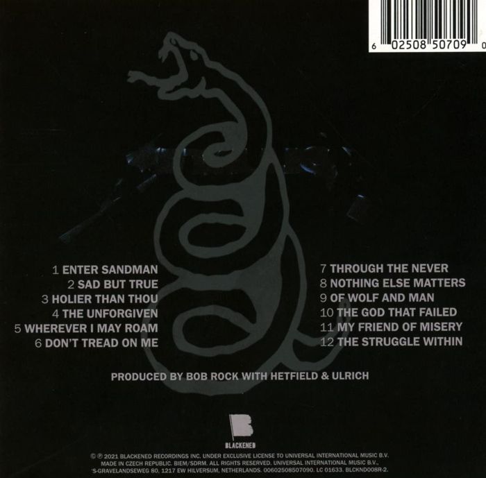 Metallica - Metallica (Black Album) (2021 rem. reissue) (Euro.) - CD - New
